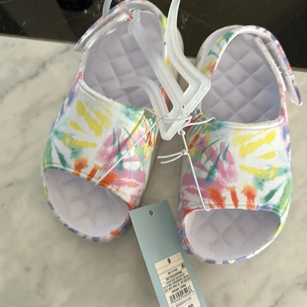 Brand new cat and jack tie dye sandals size 9